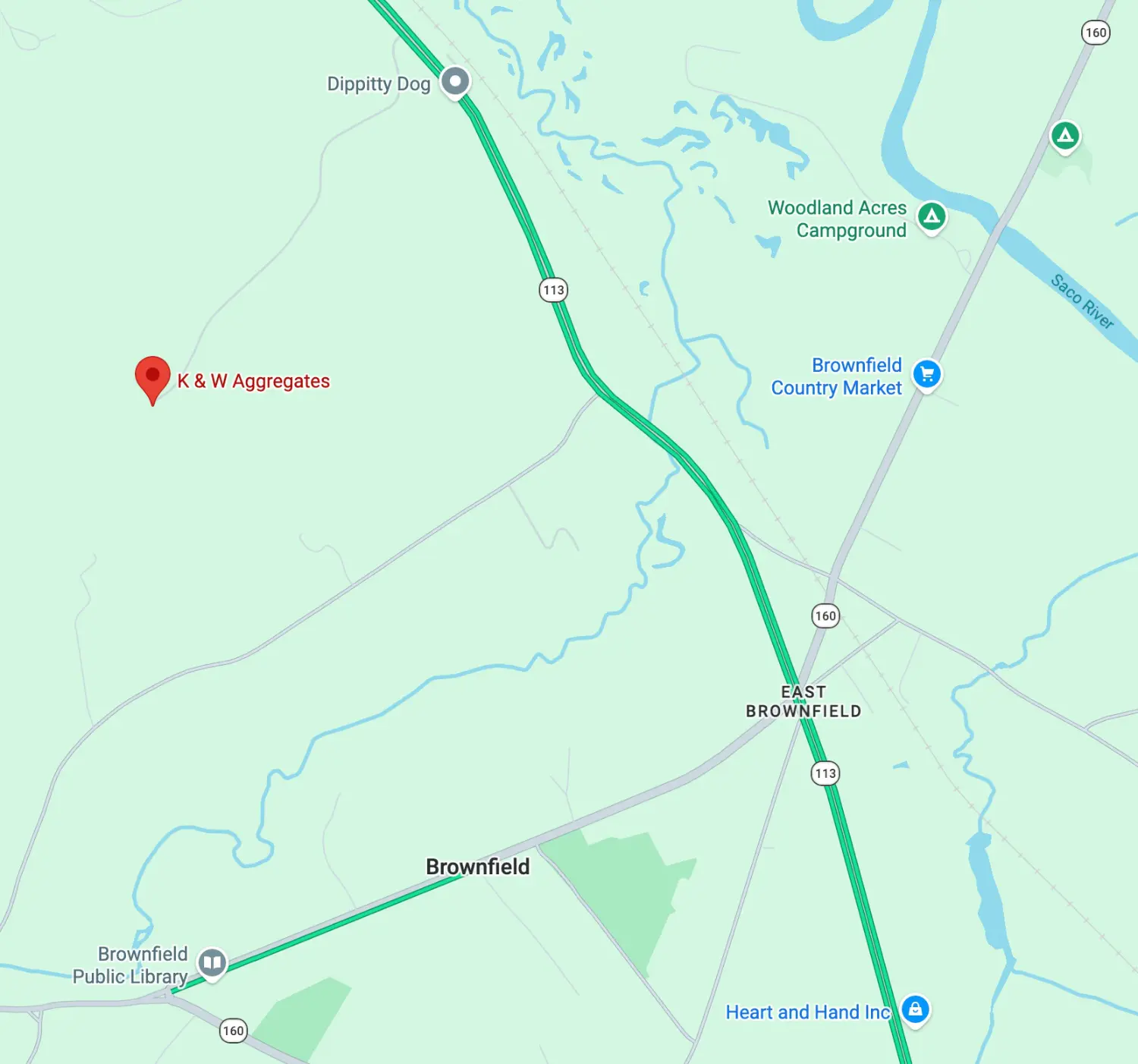 K&W Aggregates Map
